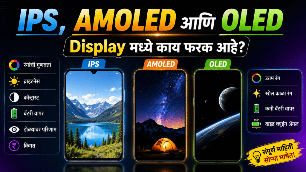 IPS, AMOLED आणि OLED Display मध्ये काय फरक आहे?